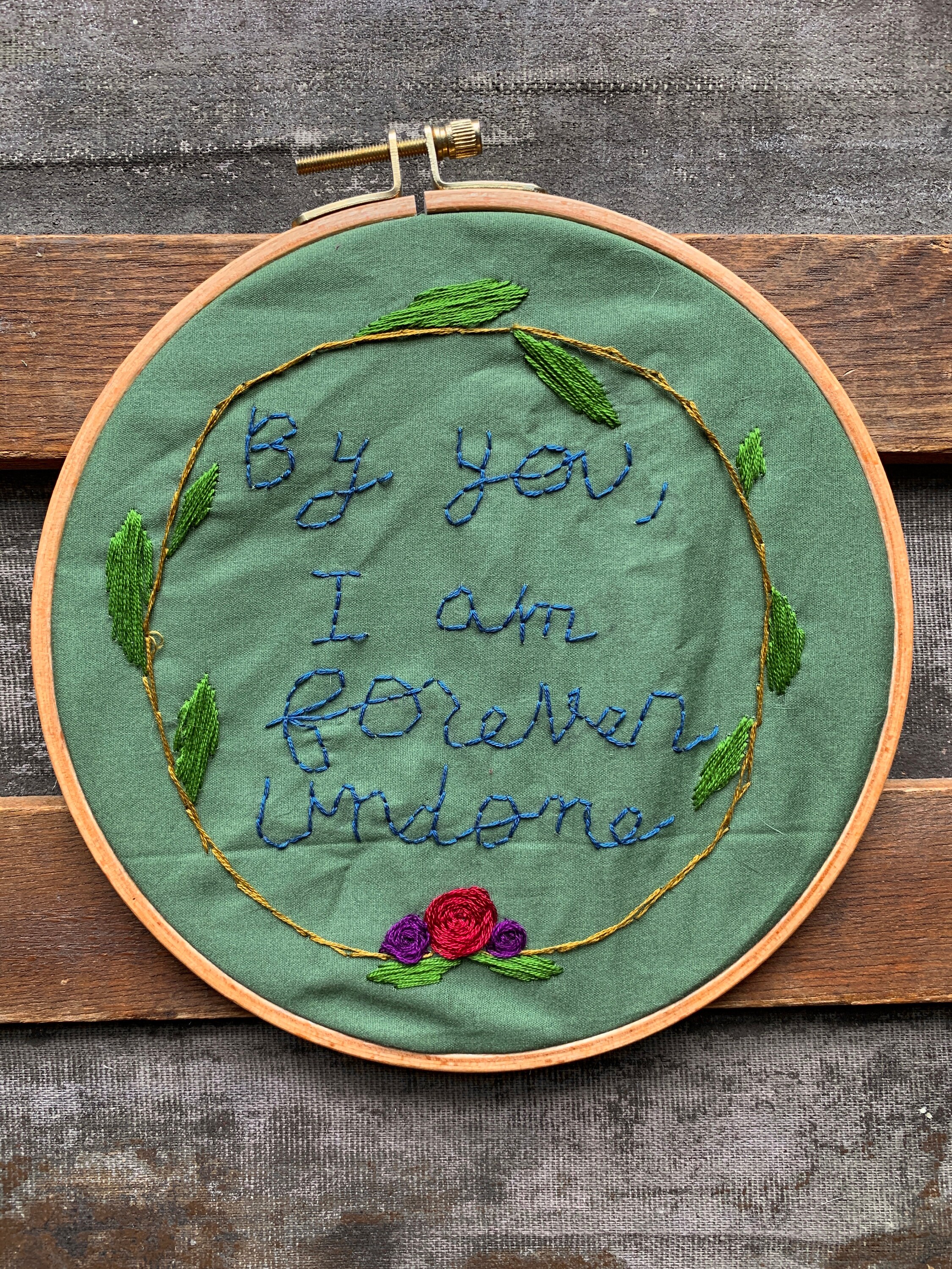 Cruel Prince by You I Am Forever Undone Embroidery Quote Vine Hoop and