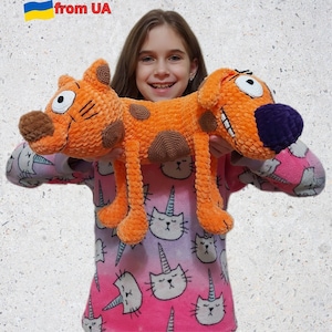 CatDog - juguete suave hecho a mano 90 niños CatDog Nickelodeon show dibujos animados - crochet DogO'Cat - amigurumi CatDog