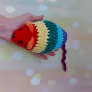Rainbow mouse crochet pattern Amigurumi tutorial PDF in English mouse plush soft toy cute crochet woodland animal image 4