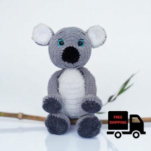 Plush Toy Koala Bear, Crochet Stuffed Animal, Handmade Koala Gift, Soft Cuddly Plushie, Cute Amigurumi Koala Toy, 15 Inch Toy, Nursery Decor