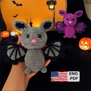 Handmade Bat Crochet Tutorial, Halloween Amigurumi PDF, English Crochet Pattern Download, Plush Toy Pattern, Gift Idea for Crocheters, DIY