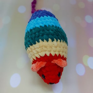 Rainbow mouse crochet pattern Amigurumi tutorial PDF in English mouse plush soft toy cute crochet woodland animal image 3