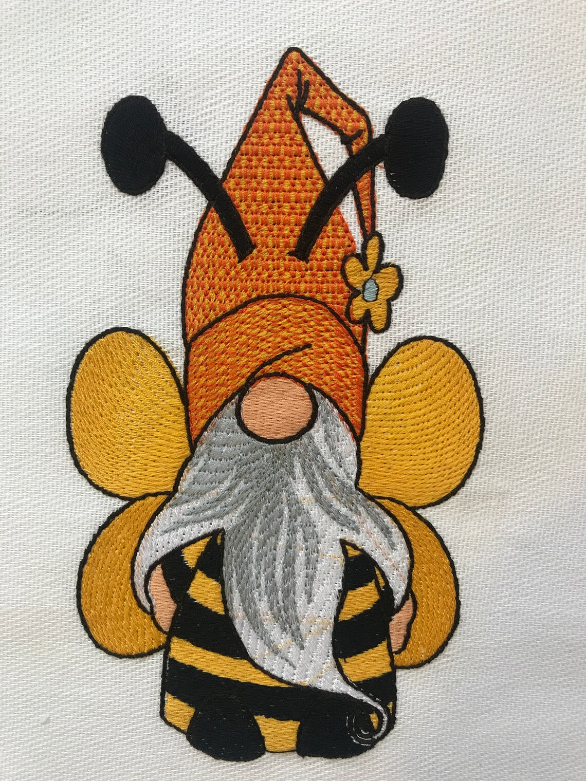 Bee gnome embroidery design embroidery file kitchen towels  etsy