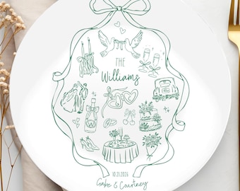 Custom Wedding Platter Personalized Wedding Plate Bridal Shower Gift for Couple Custom Name Serving Platter Engagement Keepsake Newlywed