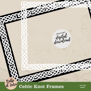 Celtic Border SVG PNG, Celtic Frame, St Patrick Frame Silhouette, Celtic Border Vector, Monogram Frame, Celtic Clipart Irish Border ephemera