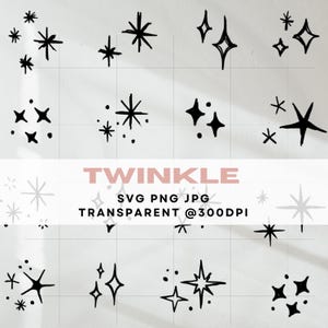 Tatuagem de estrela cintilante SVG Ilustração de estrela desenhada à mão Ilustração cintilante PNG Estrela SVG Clipart Ilustração desenhada para tatuagem e pacote de artesanato