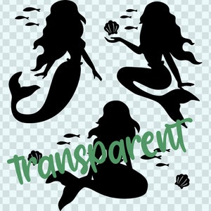 Mermaids Bundle SVG, Cute Mermaid Silhouettes SVG, Cricut Mermaid ...
