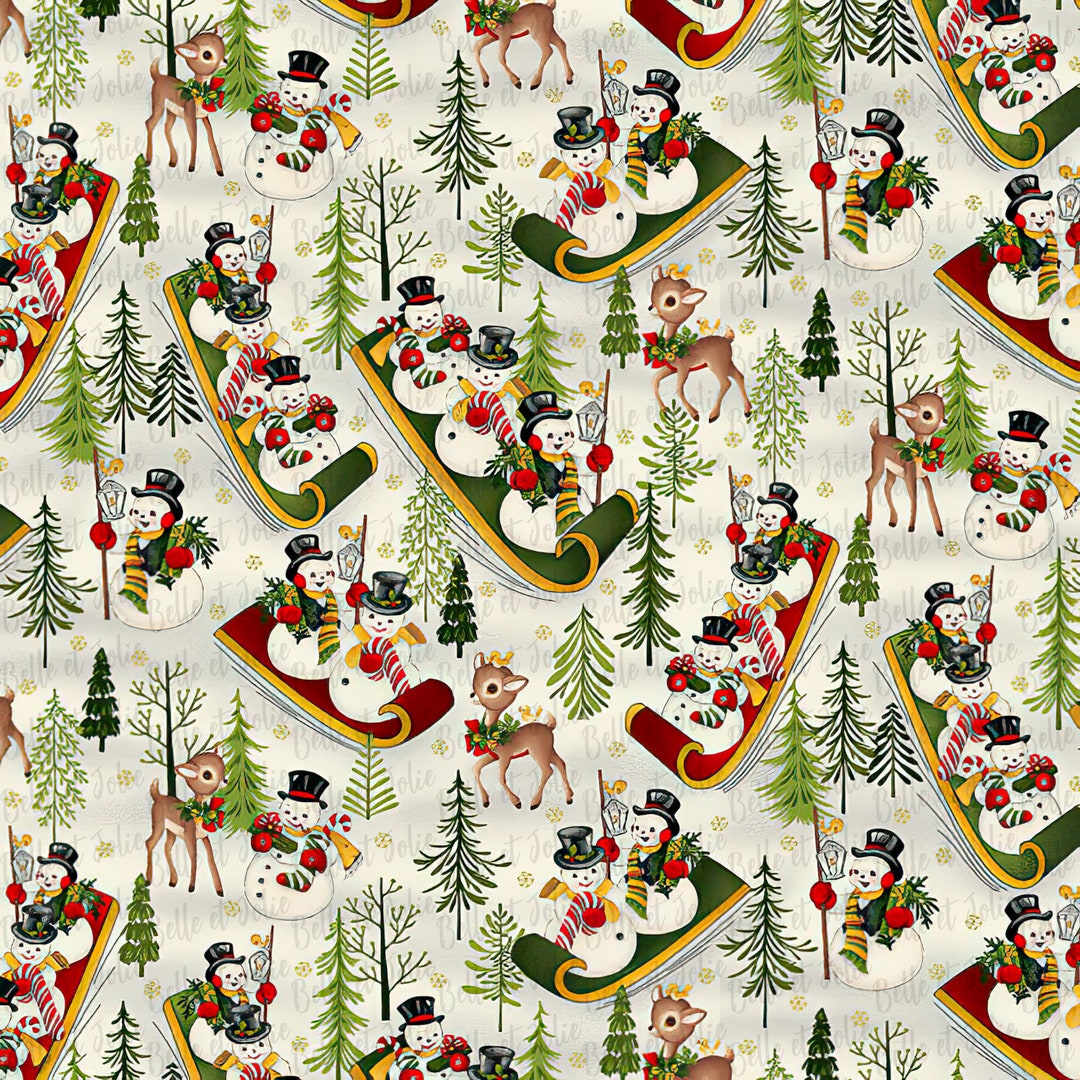 Vintage Holiday Paper, Retro Christmas Gift Wrap, Printable Wrapping ...