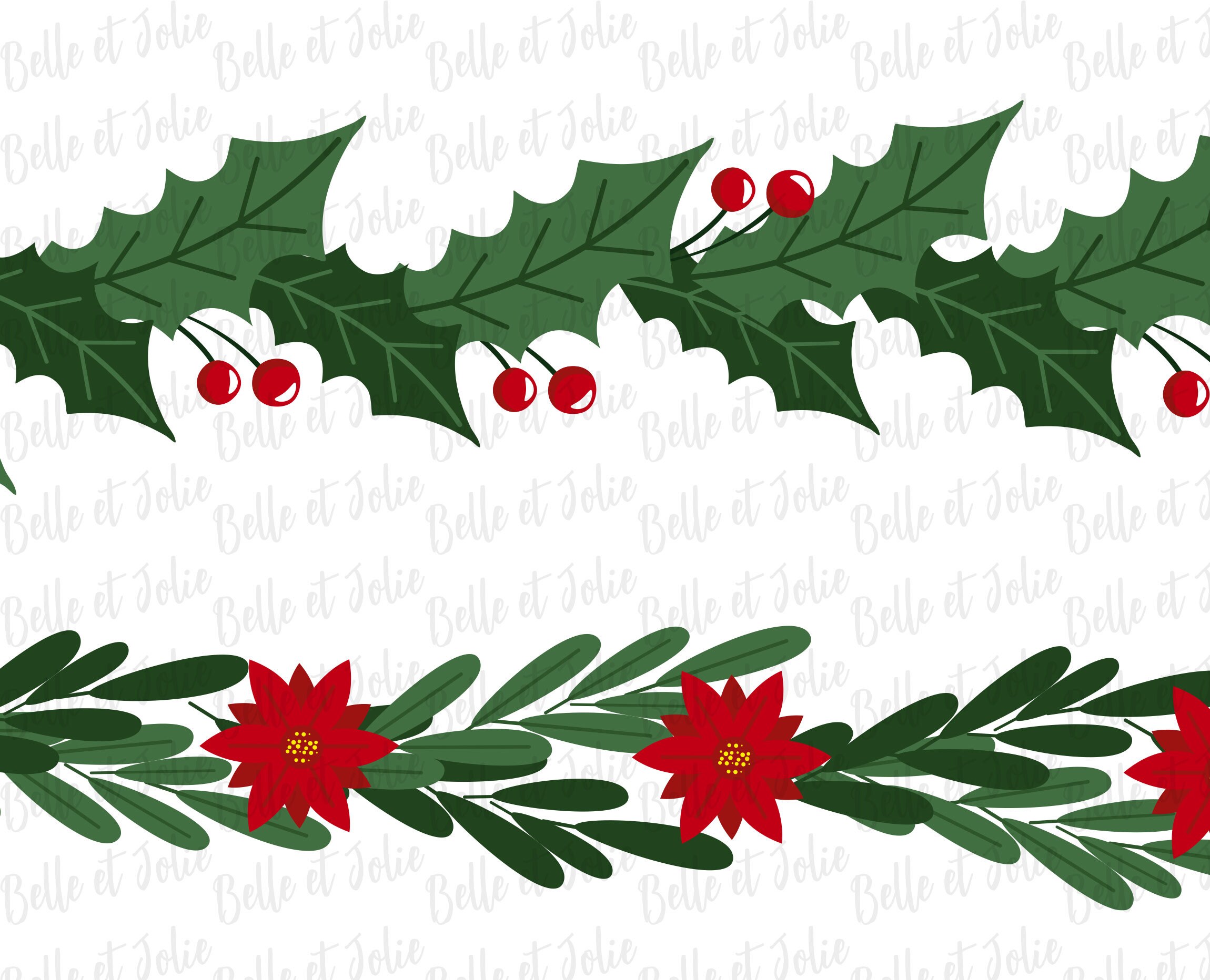 Holiday Clipart Christmas Garland SVG Greenery Holiday - Etsy