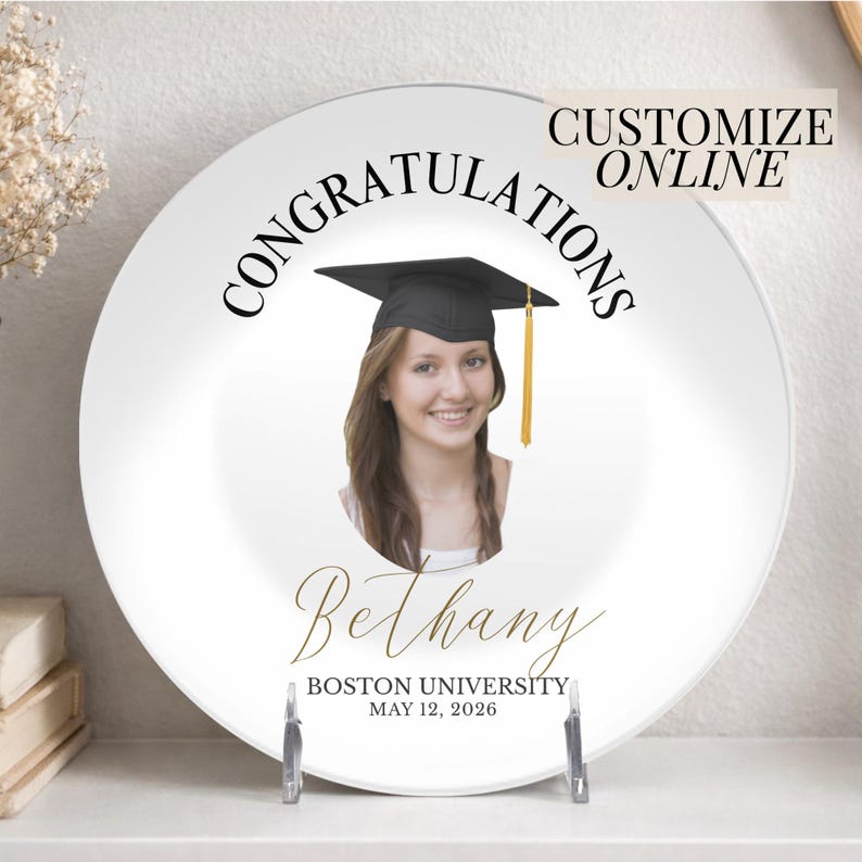 Grad Plate Personalized Graduation Plate With Photo Grad Gift Senior Keepsake ...