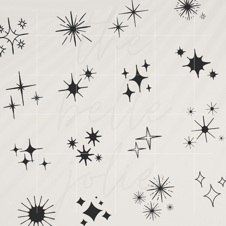 This star doodle bundle includes minimal, decorative hand-drawn motifs for crafting, digital design, and personalization. The high-resolution PNG and SVG files are compatible with Cricut, Silhouette, and other cutting or design software. Perfect for planners, journals, print-on-demand products, and whimsical aesthetic styles.