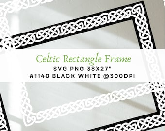 Celtic Border SVG Clipart Celtic Frame Wedding Decorative Frame Celtic Border Vector Celtic Knot Clipart Irish Rectangular Border Design