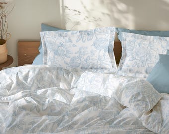 Couette Double Pottery Barn X LoveShackFantasy – Prairie Fleurs Sauvages – Bleu