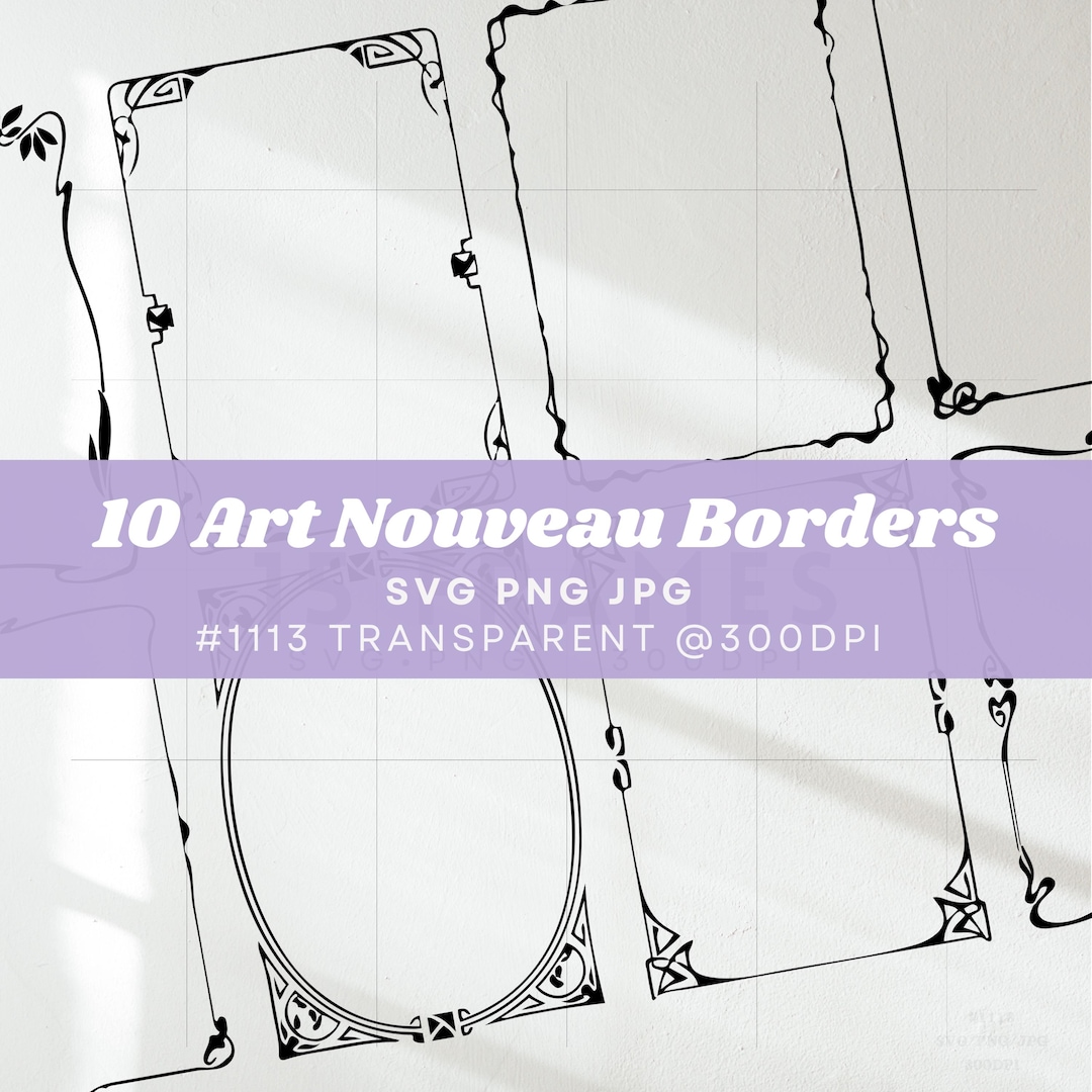 Wedding Border SVG Art Nouveau Border Clipart Decorative Art Deco Frame
