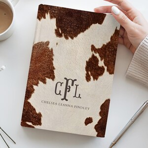 Custom Western College Journal Freshman College Gift Personalized Cow Print Notebook Dorm Move In Gift Roommate new chapter Matching Decor