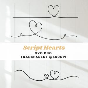 Heart Script SVG Linia Serca Motyw Dekoracja Pokoju Sztuka Ścienna Serca Minimalistyczny Dekor Serca Pomysł Na Prezent Urodzinowy Serca Rysunek Liniowy Miłość Dekoracja Linia Serca