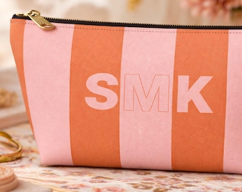 Mahjong Tile Bag Personalized with Initials, Custom Preppy Pouch for Mah Jongg Accessories, Game Night Storage Gift for Mahjong Player