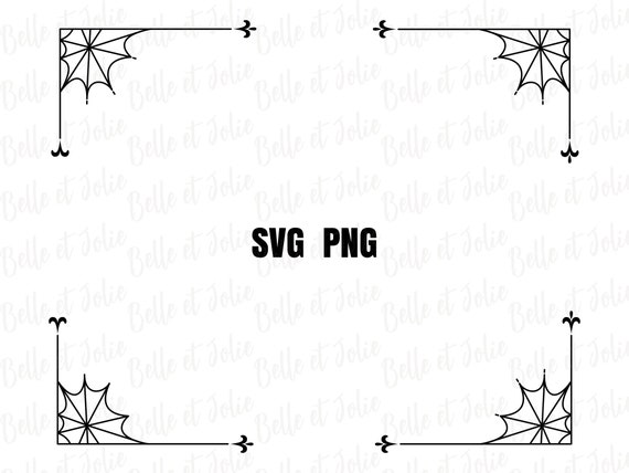 Spider Web Frame Halloween Frame SVG PNG Halloween Border - Etsy