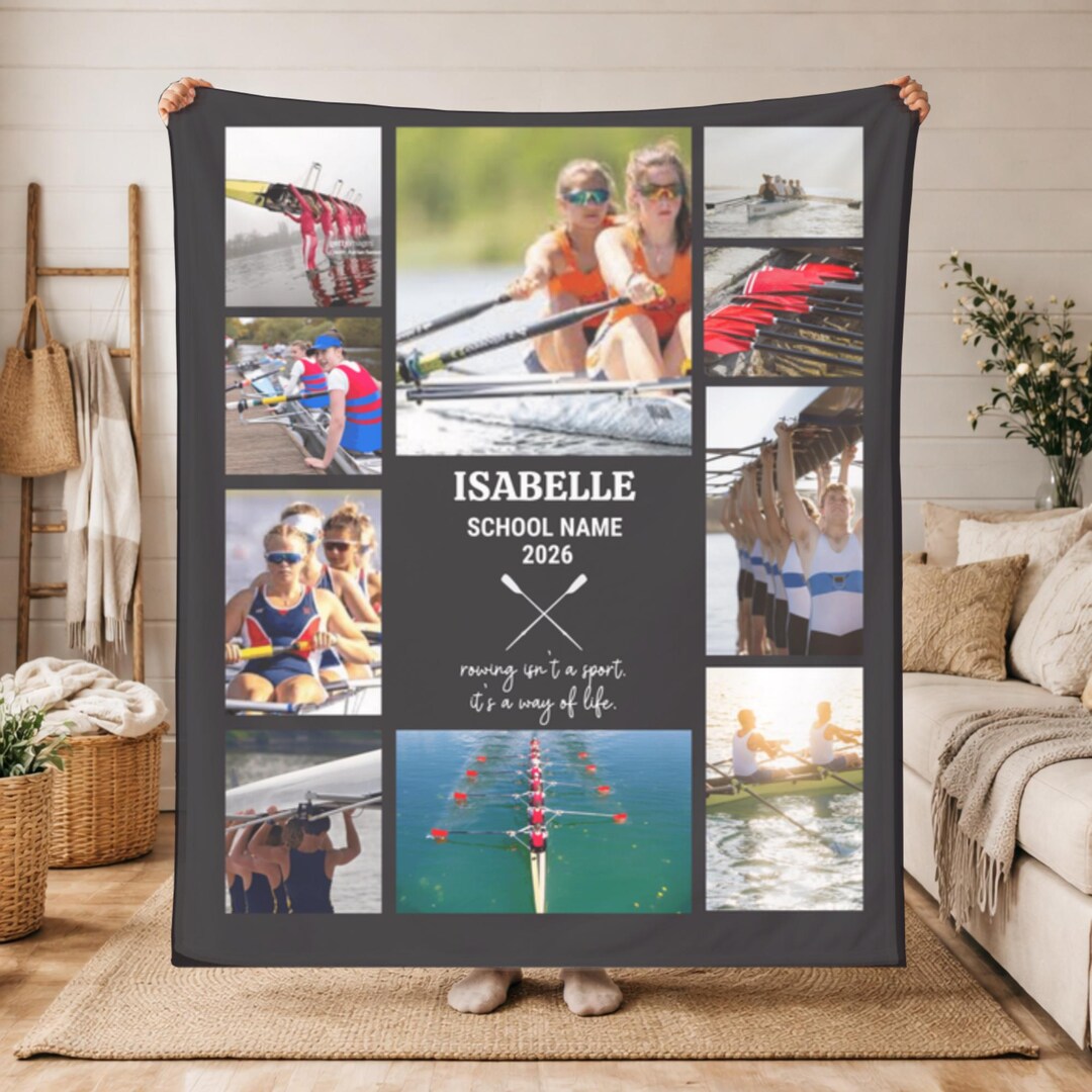 Personalized Rowing Photo Blanket, Custom Crew Senior Night Gift ...