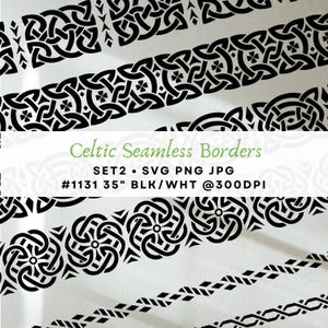 Celtic Borders Seamless SVG Celtic Band Clipart for Wedding Decor Celtic Seamless Divider Vector Celtic Knot Band Bundle Frame Celtic Design