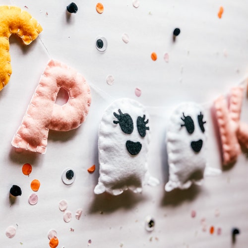 Halloween Felt Ball Garland Felt Ball Garland Halloween Etsy