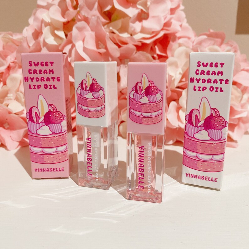 Sweet Cream Hydrating Lip Oil Lip Plumper Vegan Lip Oil Etsy