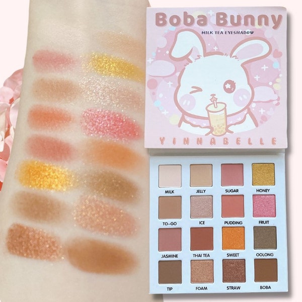 Milk Tea Boba Bunny eyeshadow palette, natural eyeshadow