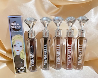 Villain matte liquid lipsticks lipgloss dark shades gothic lips gothic makeup crown lipgloss waterproof transfer proof