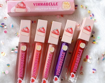 Jelly lipgloss waterproof vegan lip tints, kawaii makeup