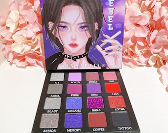 NANA Rebel 16 Color Eyeshadow Palette, Gothic Makeup, Smokey