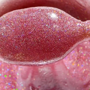 Pink Galaxy holographic Glitter lipgloss lip topper, vanilla scented lipgloss, high shine lipgloss