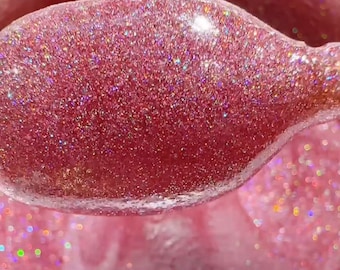 Pink Galaxy holographic Glitter lipgloss lip topper, vanilla scented lipgloss, high shine lipgloss