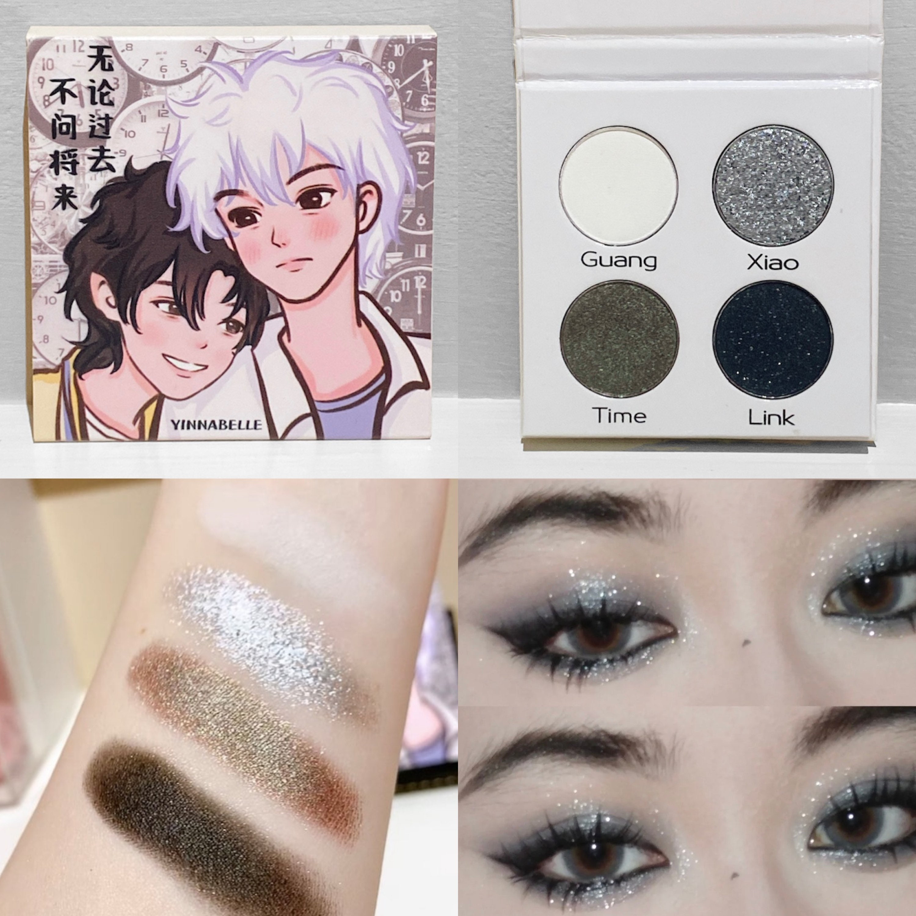 MagiDeal Herzförmige Make-up Palette Mit Spachtel – Edelstahl, Schwarz, Zum Mischen Von Farben