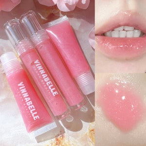 Princess pink lipgloss, pink glitter strawberry scented lipgloss, high shine lipgloss