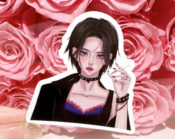 Nana Cigarette Smoke Emo Anime Girl Waterproof Sticker | Laptop Sticker|  Water Bottle Sticker