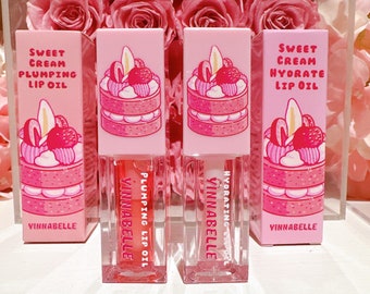 Sweet Cream Hydrating Lip oil, lip plumper, lipgloss, vegan lip oil, lip Plumping oil