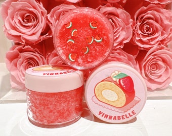 Watermelon fruit cake lip scrub, sugar lip scrub, vegan lip scrub
