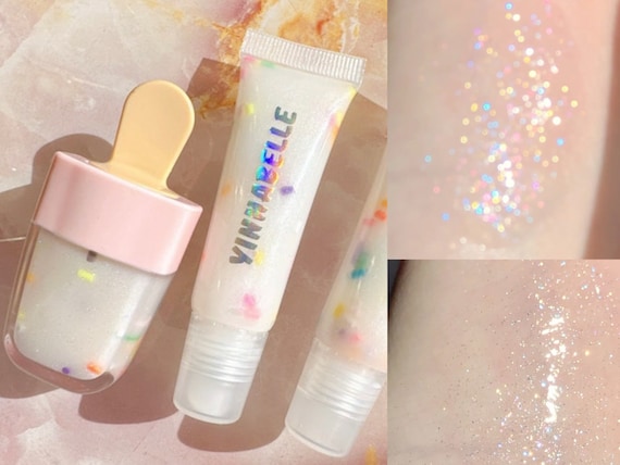 Vanilla cupcake lipgloss handmade, vegan lipgloss topper, mirror glass lipgloss squeeze tube