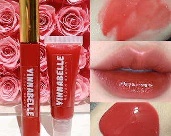 Red mocha lipgloss, warm red, medium dark red chocolate scented lipgloss, high shine lipgloss