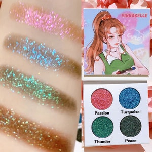 Anime gamer girl duo chrome chameleon eyeshadow palette, magical girl sailor Jupiter