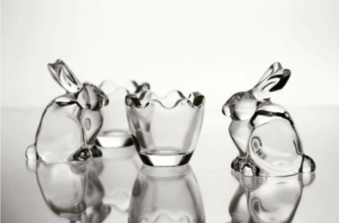 RABBIT Crystal Salt and Pepper Shakers 24% Pbo.bunny Rabbit Shaker ...