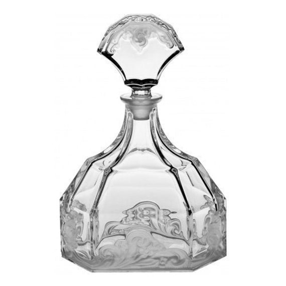 Superb Carafe à Whisky Patricien en Cristal.crystal Decanter Cut Matte Decor.liquor Decanters.cadeau