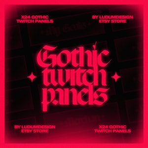 Twitch Panels Gothic Vampire (x24) / Twitch Panels Pack Gothic Red Blood / Stream Overlays Horror / Profile Panels Pack / Instand Download