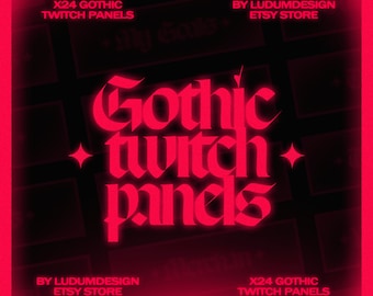 Twitch Panels Gothic Vampire (x24) / Twitch Panels Pack Gothic Red Blood / Stream Overlays Horror / Profile Panels Pack / Instand Download
