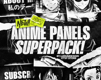 Twitch Panels Anime (x24) / Designs Panels Twitch Profile / Anime Stream Panels / Twitch, Anime, Manga, Instant Download & Ready to Use