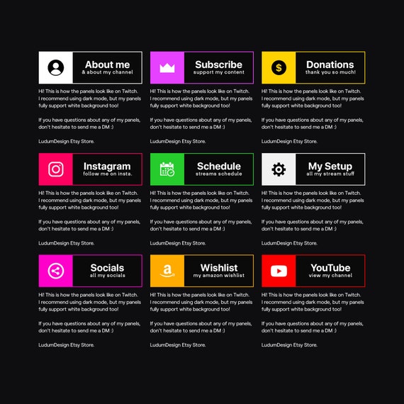 Paquete De Paneles De Transmisión Mínima X24 / Paneles De Twitch.