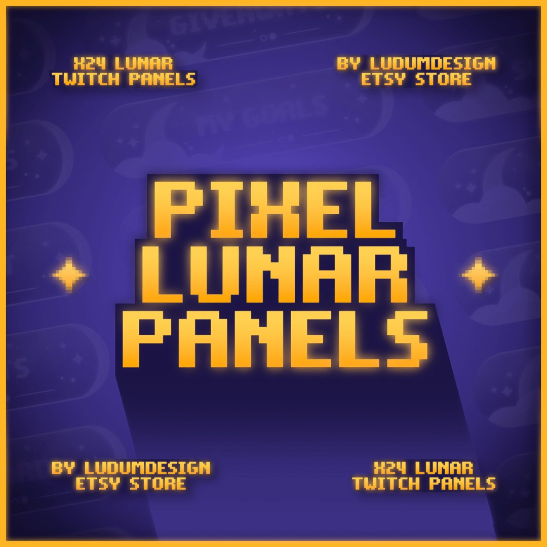 Pixel Moon Twitch Panels x24 / Cute Purple Twitch Pack / Stream Panels ...