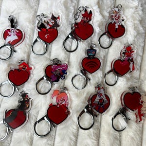 Hazbin chibi heart charms