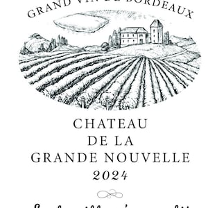 Annonce grossesse Français / English / Italiano - Etiquette bouteille de vin - Bordeaux