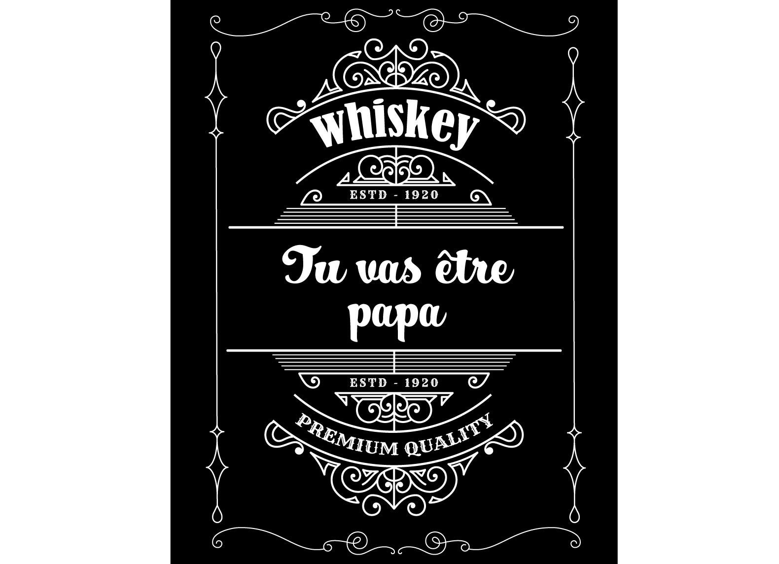 Annonce grossesse Etiquette bouteille de Whiskey Type J. Daniel's